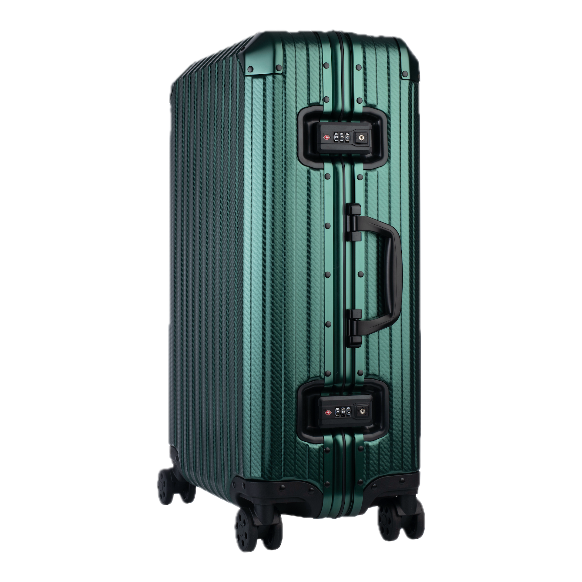 Aluminium Green Koffer